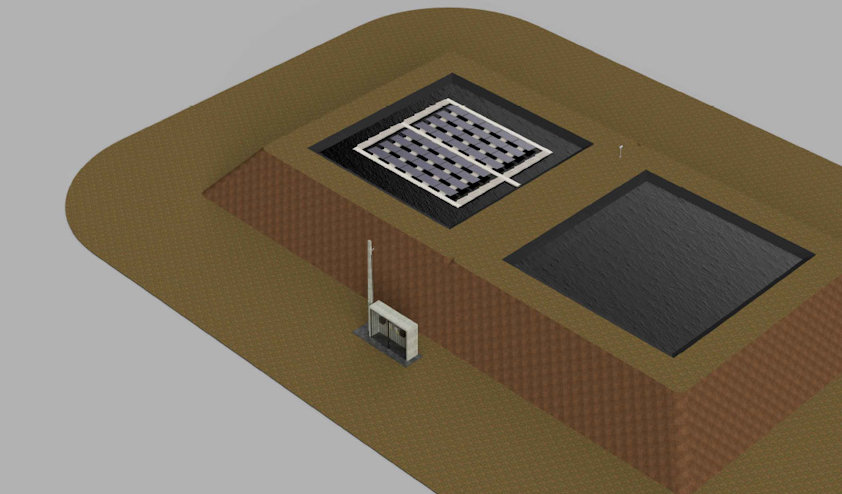 a building with a solar panel