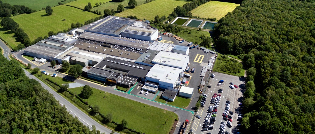 Aerial view of the production facility of Hydro Extrusion Raeren S.A.