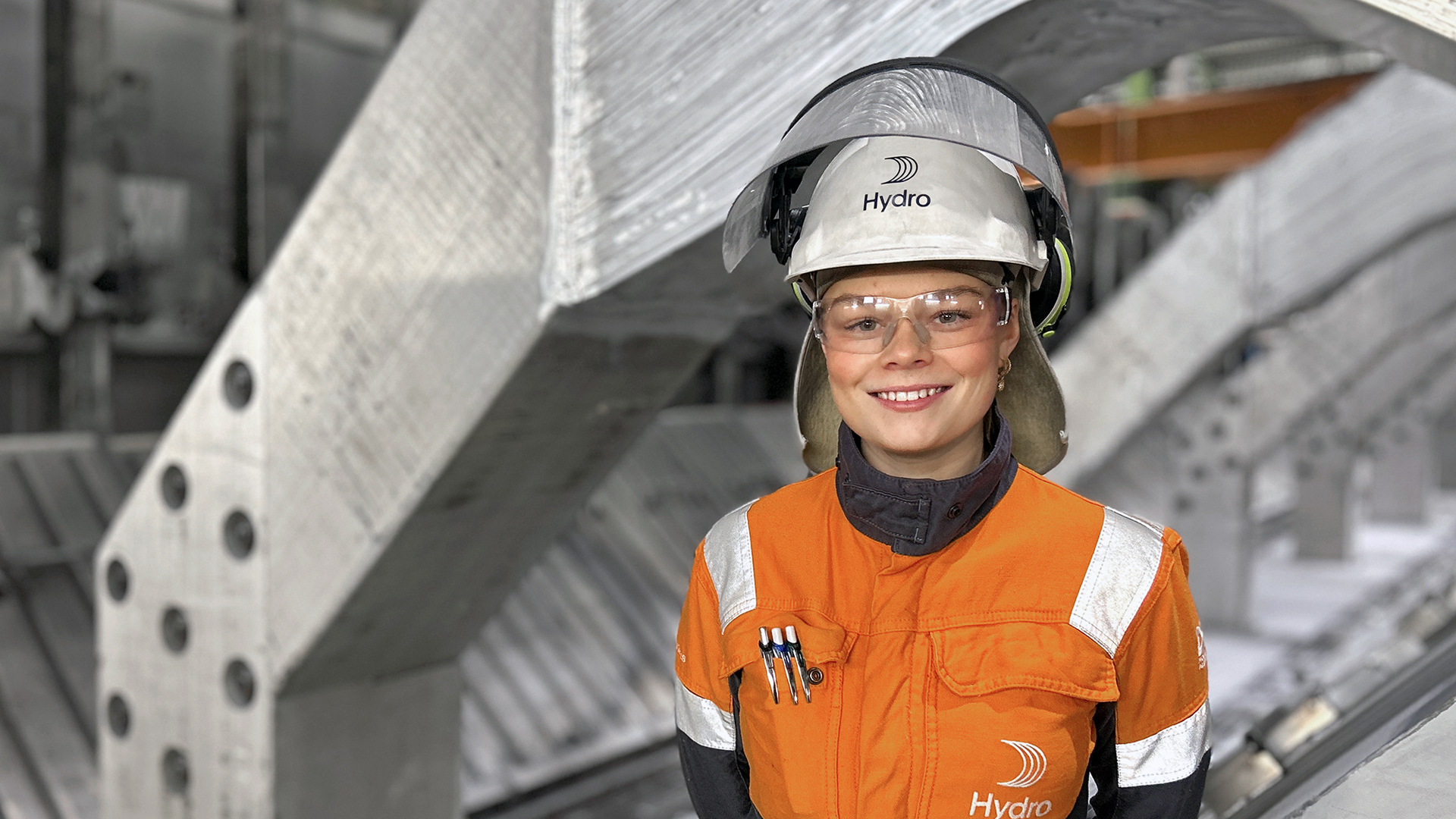 a person wearing a hard hat