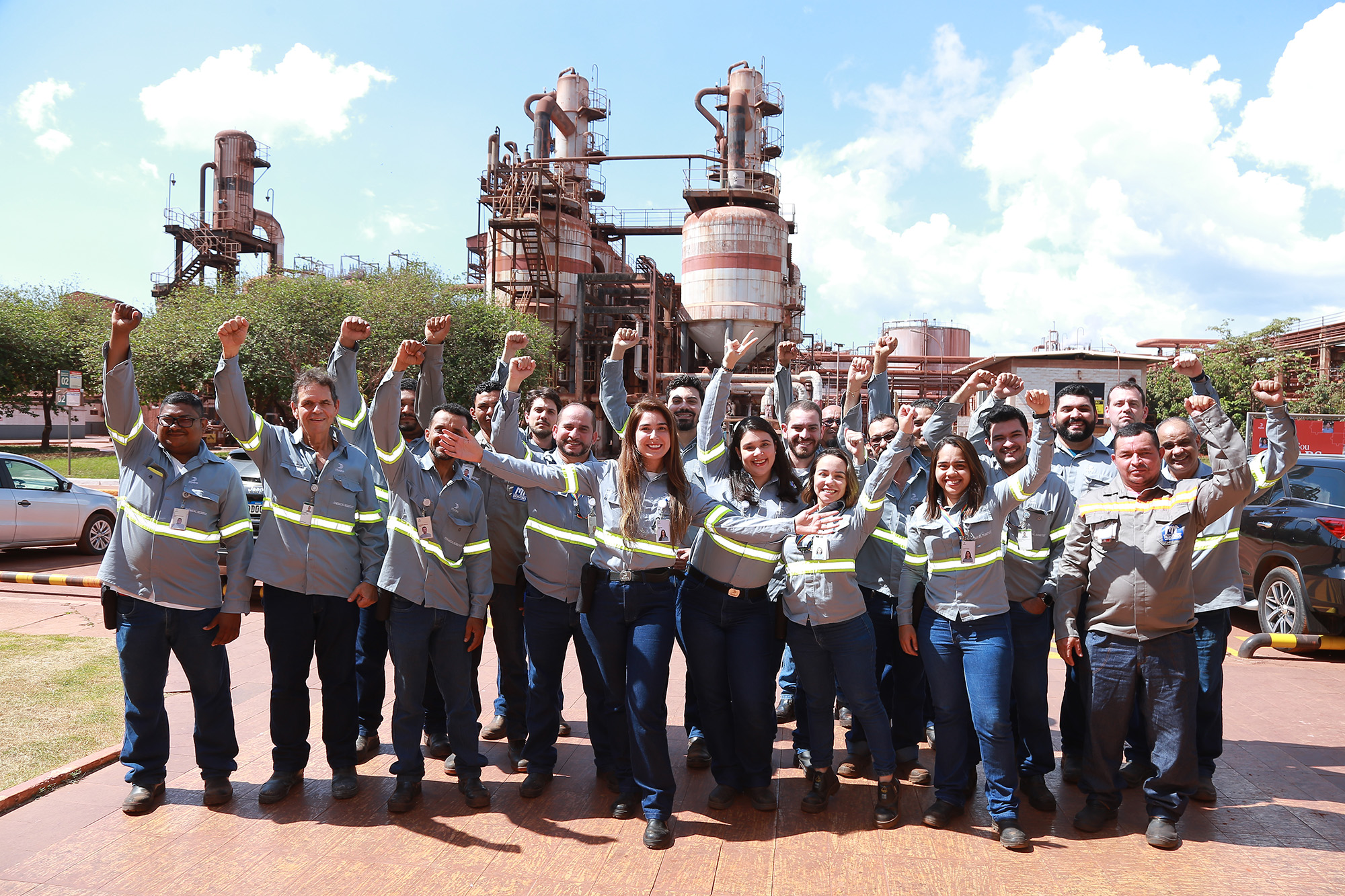 a group of people posing for a photo