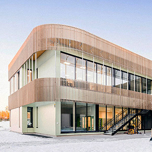 a building with glass windows